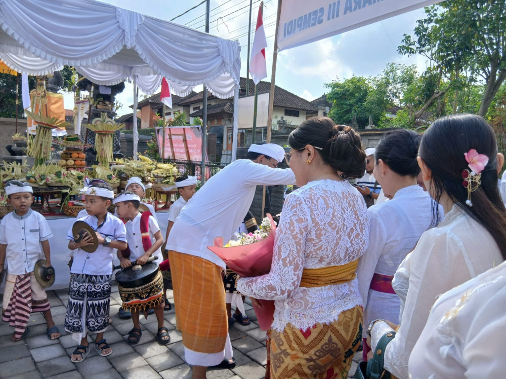 Acara peresmian lan mlaspas gedung baru TK shati Kumara III di sempidi yang di resmikan oleh ibu ketua Paud Kabupaten Badung (ibu Bupati Badung ) hari jumat,8 agustus 2025